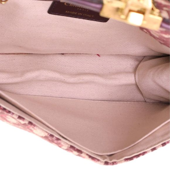 Christian Dior Dioraddict Flap Bag with Strap Oblique Canvas Medium Red - Picture 6 of 7